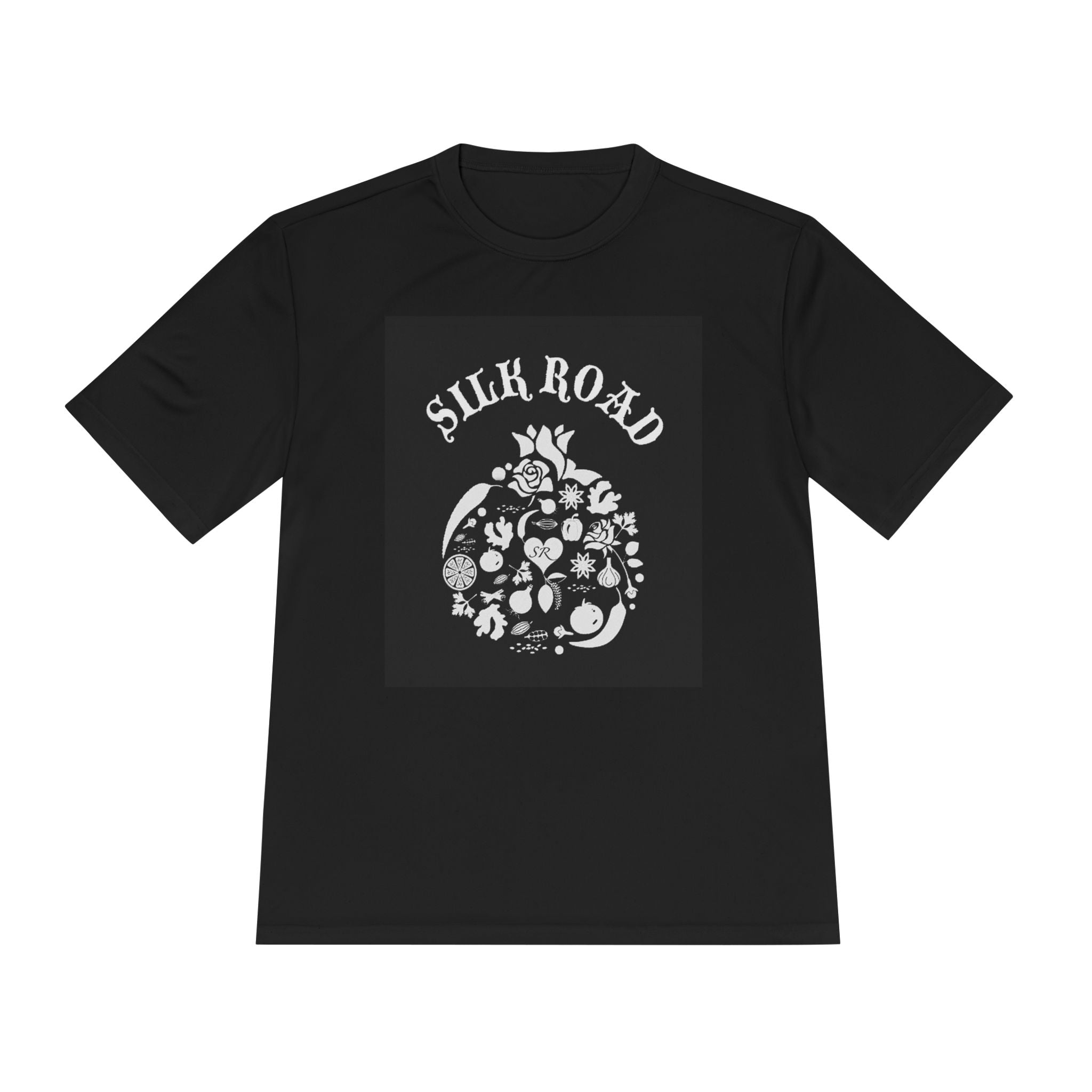 Silk Road Floral Graphic Tee — Vintage Botanical Moon & Fruits Design