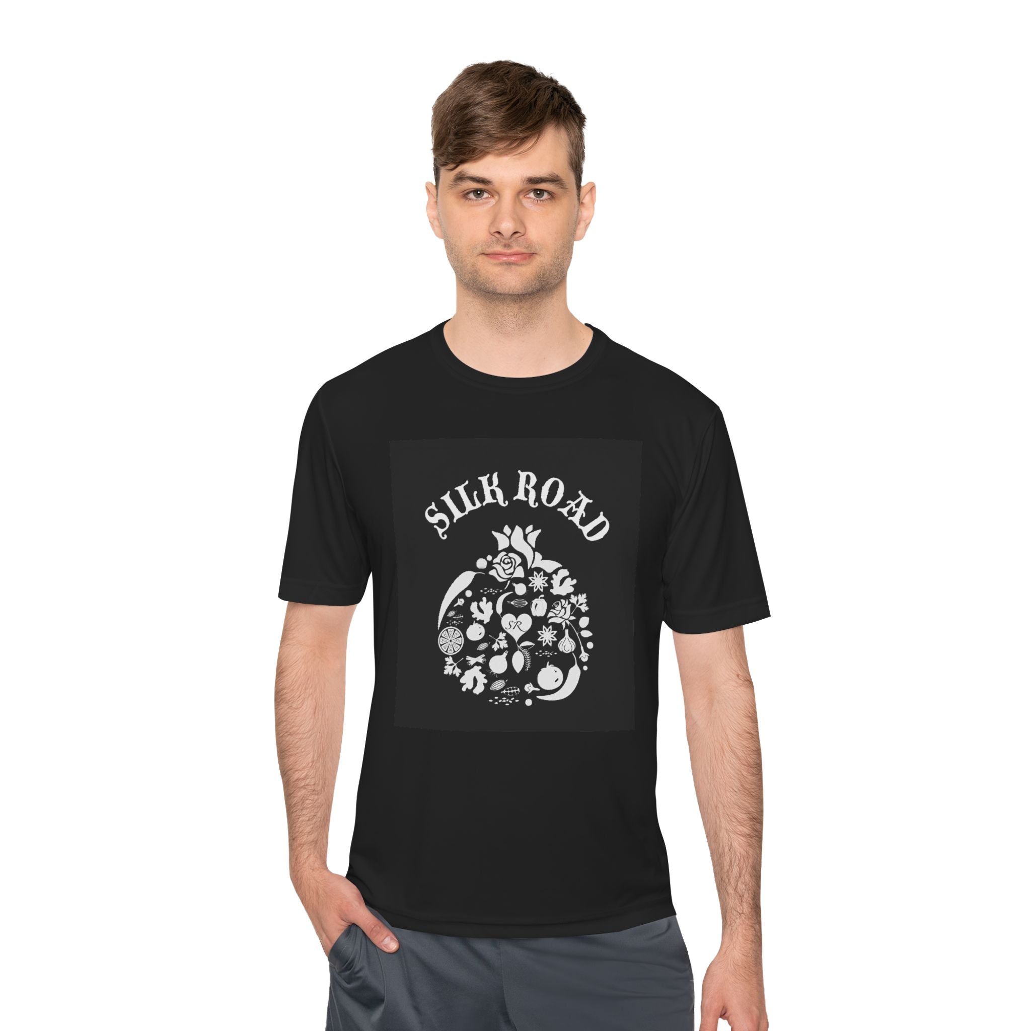 Silk Road Floral Graphic Tee — Vintage Botanical Moon & Fruits Design